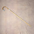 1906 British antique brown shaft, curved handle, pure silver decoration, walking stick, 80cm